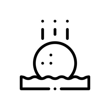 Golf topu ikonu. Beyaz Arkaplanda İnce Doğrusal Tasarım