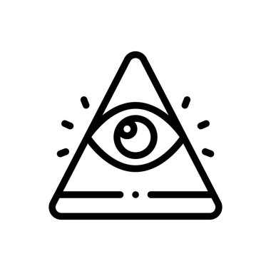 Tanrı ikonu. Beyaz Arkaplanda İnce Doğrusal Tasarım