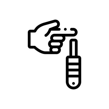 glukometrik ikon. Beyaz Arkaplanda İnce Doğrusal Tasarım