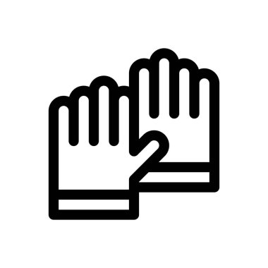 Eldiven ikonu. Beyaz Arkaplanda İnce Doğrusal Tasarım