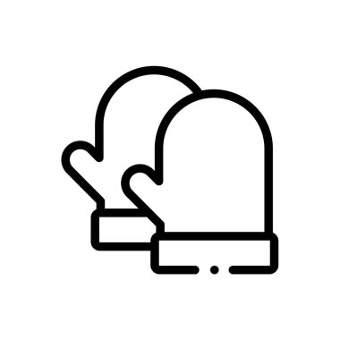 Eldiven ikonu. Beyaz Arkaplanda İnce Doğrusal Tasarım