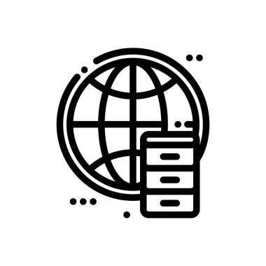 küresel simge. Beyaz Arkaplanda İnce Doğrusal Tasarım