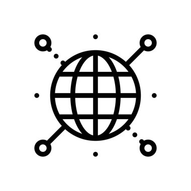 küresel simge. Beyaz Arkaplanda İnce Doğrusal Tasarım