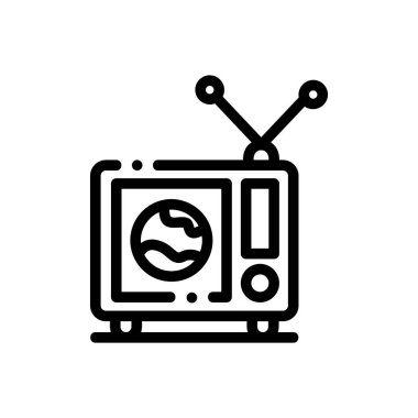 küresel sunucu simgesi. Beyaz Arkaplanda İnce Doğrusal Tasarım