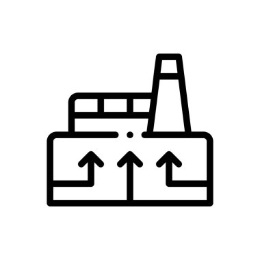 Jeotermal ikon. Beyaz Arkaplanda İnce Doğrusal Tasarım