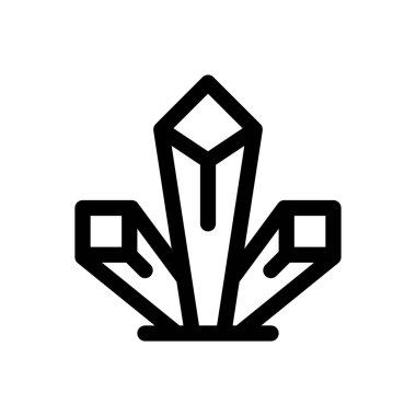 Değerli taş ikonu. Beyaz Arkaplanda İnce Doğrusal Tasarım