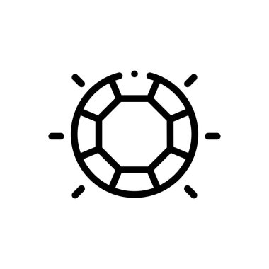 Mücevher ikonu. Beyaz Arkaplanda İnce Doğrusal Tasarım