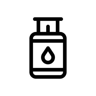 Benzin deposu ikonu. Beyaz Arkaplanda İnce Doğrusal Tasarım