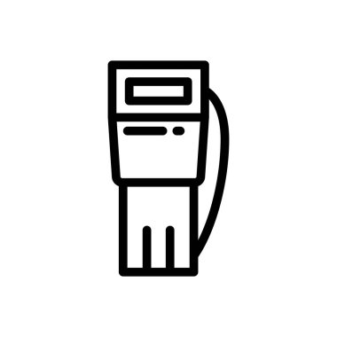 Gaz sobası ikonu. Beyaz Arkaplanda İnce Doğrusal Tasarım