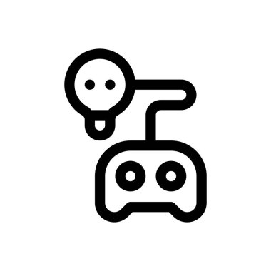 Oyun ikonu. Beyaz Arkaplanda İnce Doğrusal Tasarım