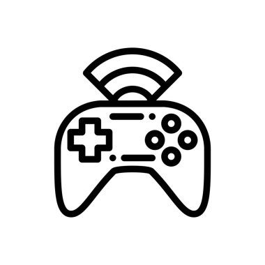 Gamepad simgesi. Beyaz Arkaplanda İnce Doğrusal Tasarım