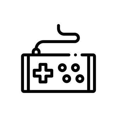 Oyun denetleyici simgesi. Beyaz Arkaplanda İnce Doğrusal Tasarım