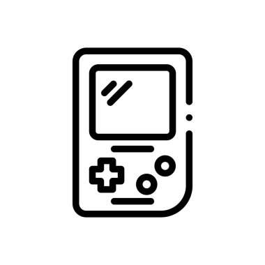 oyun konsolu simgesi. Beyaz Arkaplanda İnce Doğrusal Tasarım