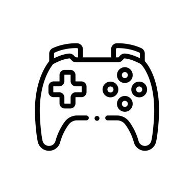 oyun kontrol simgesi. Beyaz Arkaplanda İnce Doğrusal Tasarım