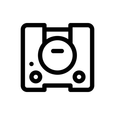 oyun konsolu simgesi. Beyaz Arkaplanda İnce Doğrusal Tasarım