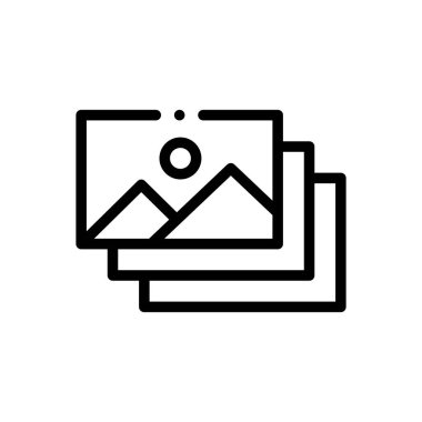 Gallimimus ikonu. Beyaz Arkaplanda İnce Doğrusal Tasarım