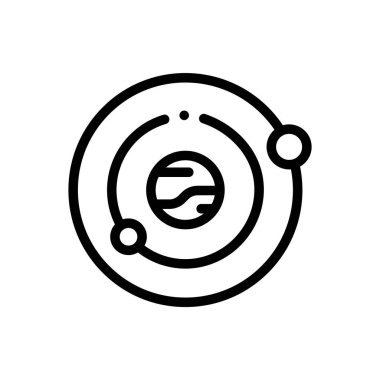 Galaksi simgesi. Beyaz Arkaplanda İnce Doğrusal Tasarım