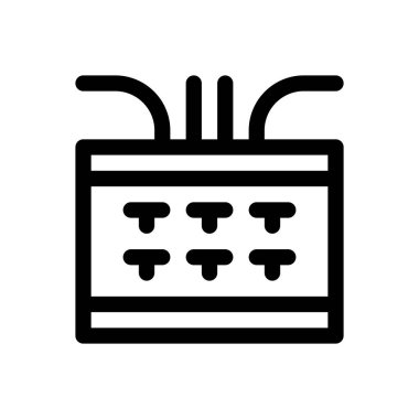 Sigorta ikonu. Beyaz Arkaplanda İnce Doğrusal Tasarım