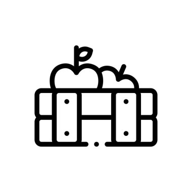 Kızartma ikonu. Beyaz Arkaplanda İnce Doğrusal Tasarım