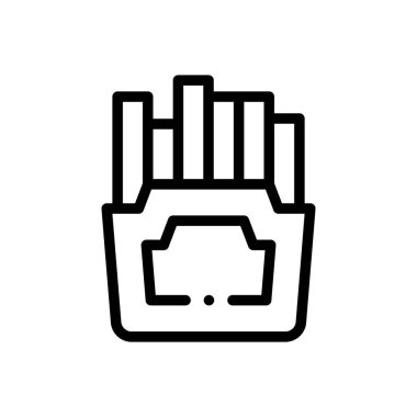 Kızartma ikonu. Beyaz Arkaplanda İnce Doğrusal Tasarım