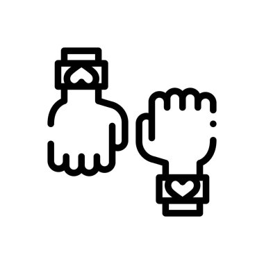 Arkadaşlık simgesi. Beyaz Arkaplanda İnce Doğrusal Tasarım