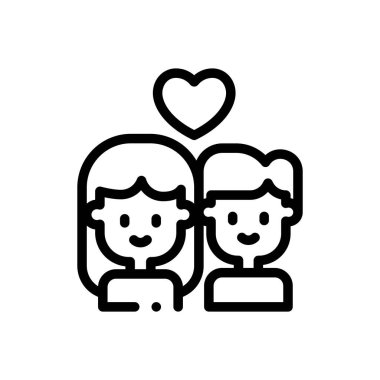 Arkadaş ikonu. Beyaz Arkaplanda İnce Doğrusal Tasarım