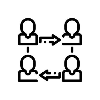 Arkadaş ikonu. Beyaz Arkaplanda İnce Doğrusal Tasarım