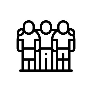 Arkadaş ikonu. Beyaz Arkaplanda İnce Doğrusal Tasarım