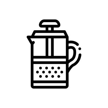 Fransız basın ikonu. Beyaz Arkaplanda İnce Doğrusal Tasarım