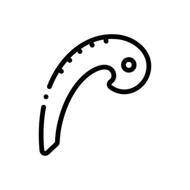 Fransız eğrisi simgesi. Beyaz Arkaplanda İnce Doğrusal Tasarım