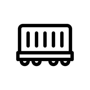 Yük simgesi. Beyaz Arkaplanda İnce Doğrusal Tasarım