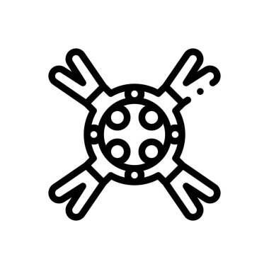 Serbest uçuş ikonu. Beyaz Arkaplanda İnce Doğrusal Tasarım