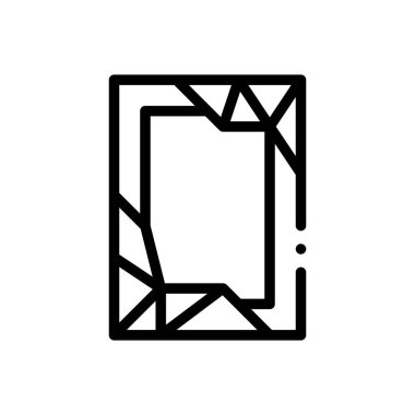 çerçeve simgesi. Beyaz Arkaplanda İnce Doğrusal Tasarım