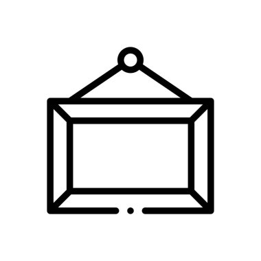 çerçeve simgesi. Beyaz Arkaplanda İnce Doğrusal Tasarım