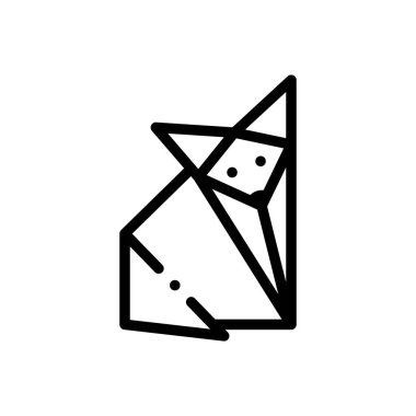 Tilki ikonu. Beyaz Arkaplanda İnce Doğrusal Tasarım