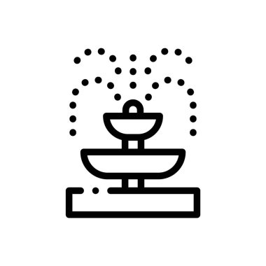 Çeşme simgesi. Beyaz Arkaplanda İnce Doğrusal Tasarım