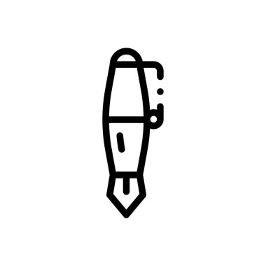 dolmakalem simgesi. Beyaz Arkaplanda İnce Doğrusal Tasarım