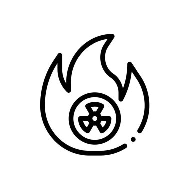 Fosil ikonu. Beyaz Arkaplanda İnce Doğrusal Tasarım