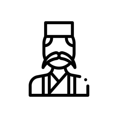 Falcı ikonu. Beyaz Arkaplanda İnce Doğrusal Tasarım