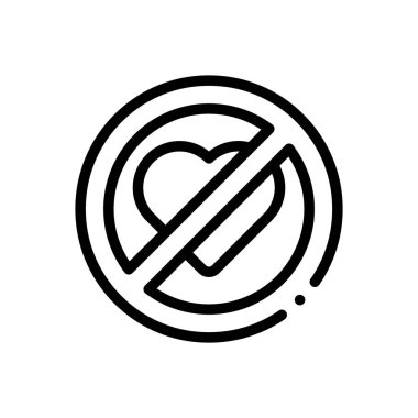 Yasak ikon. Beyaz Arkaplanda İnce Doğrusal Tasarım