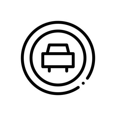 Yasak ikon. Beyaz Arkaplanda İnce Doğrusal Tasarım