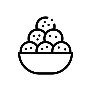 Yemek ikonu. Beyaz Arkaplanda İnce Doğrusal Tasarım