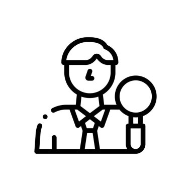 ilham ikonu. Beyaz Arkaplanda İnce Doğrusal Tasarım