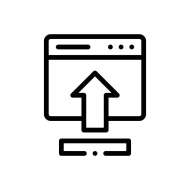 içerideki simge. Beyaz Arkaplanda İnce Doğrusal Tasarım