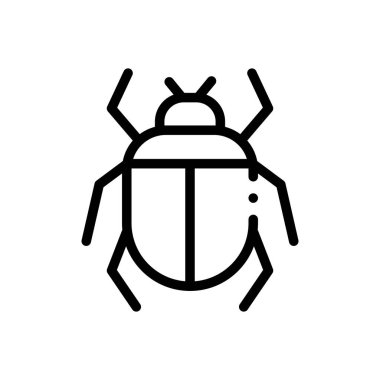 Böcek simgesi. Beyaz Arkaplanda İnce Doğrusal Tasarım