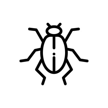 Böcek simgesi. Beyaz Arkaplanda İnce Doğrusal Tasarım