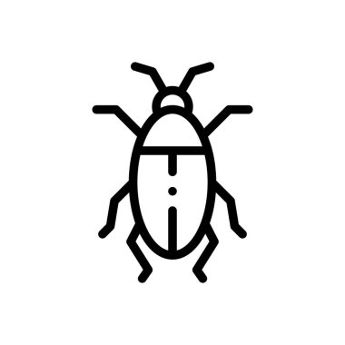 Böcek simgesi. Beyaz Arkaplanda İnce Doğrusal Tasarım