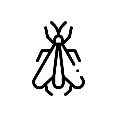 Böcek simgesi. Beyaz Arkaplanda İnce Doğrusal Tasarım