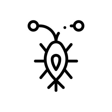 Böcek simgesi. Beyaz Arkaplanda İnce Doğrusal Tasarım