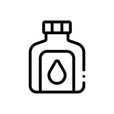 Mürekkep hokkası simgesi. Beyaz Arkaplanda İnce Doğrusal Tasarım